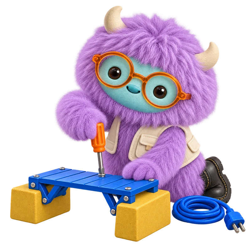 The purple engineer solving a challenge by building a bridge